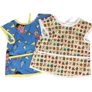 Dora The Explorer & Holiday Print Toddler Art Smocks Craft Aprons 2T-4T